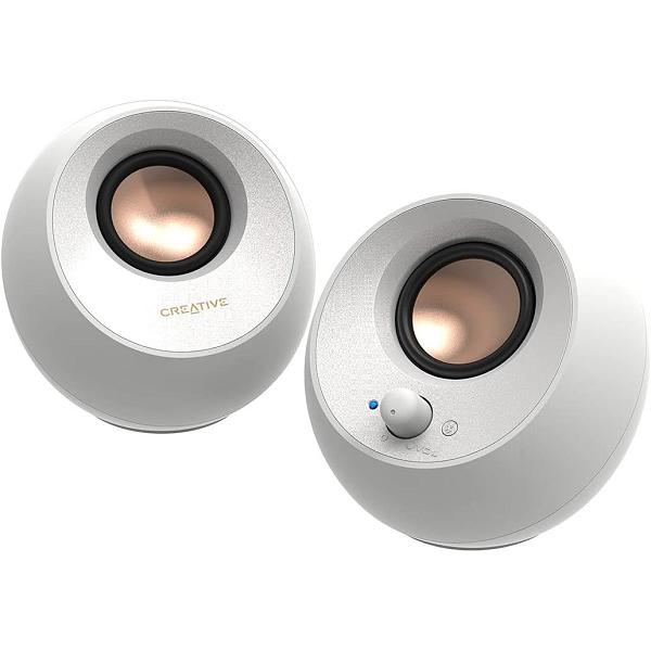 Creative Pebble V3 2.0 Bluetooth Speakers, White